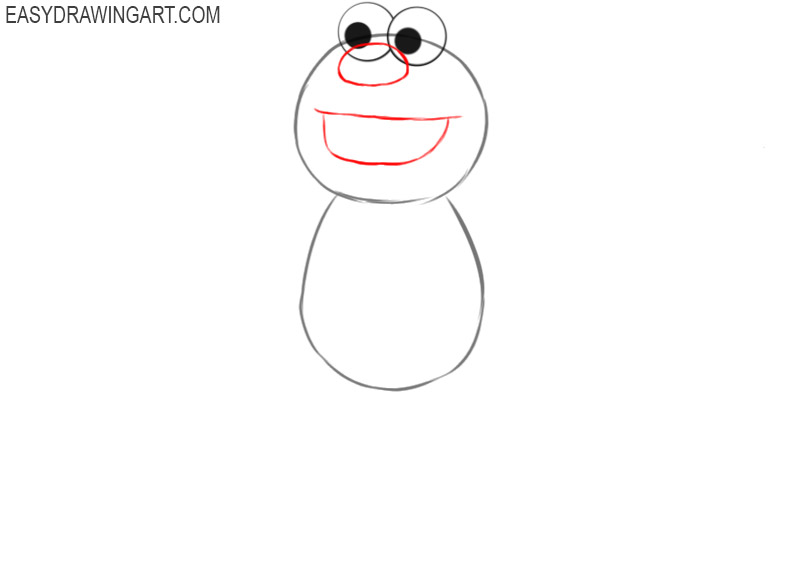 how to draw elmo full body step by step 