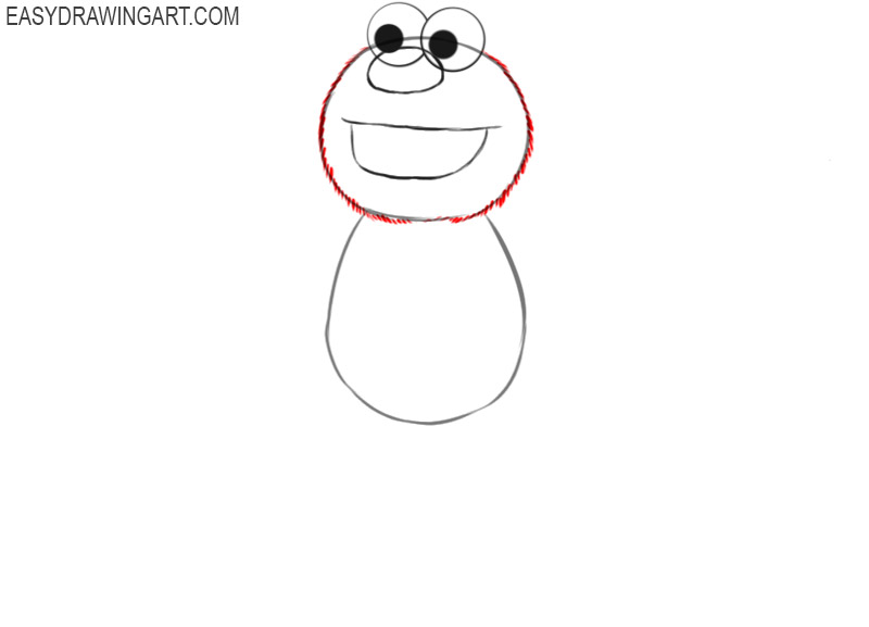 how to draw elmo step by step