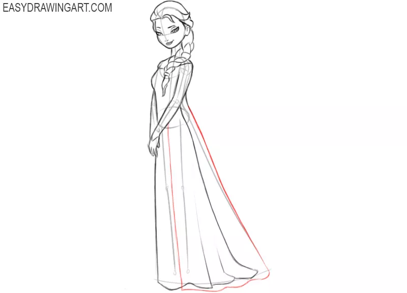 how to draw elsa drawing