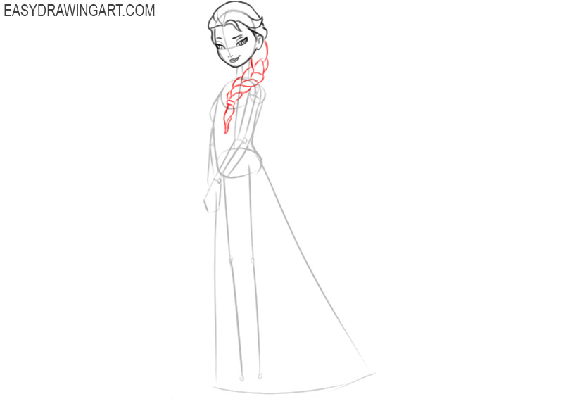 how to draw elsa step by step full body