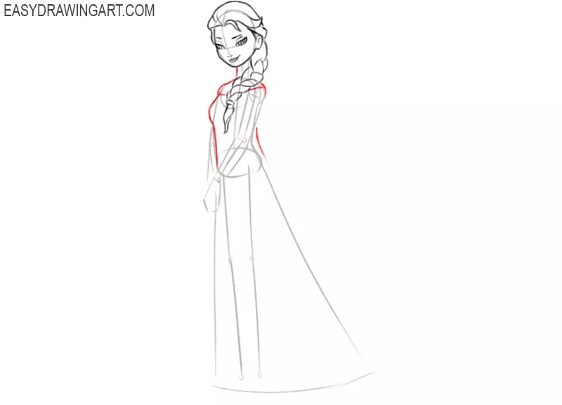 how to draw elsa step by step slowly
