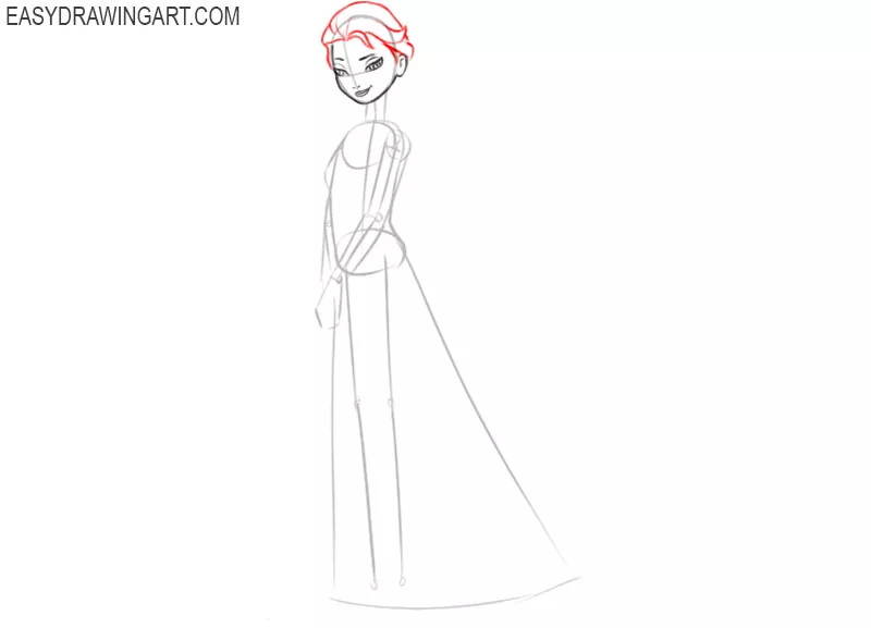 how to draw elsa step by step