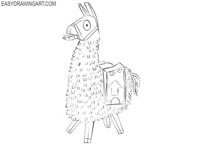 how to draw fortnite loot llama easy 