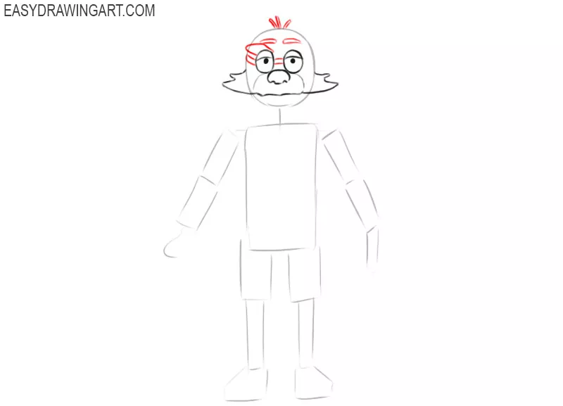 how to draw nightmare foxy easy