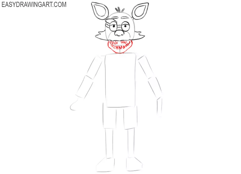 how to draw foxy five nights at freddy's