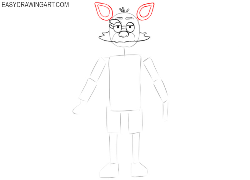 how to draw foxy nightmare