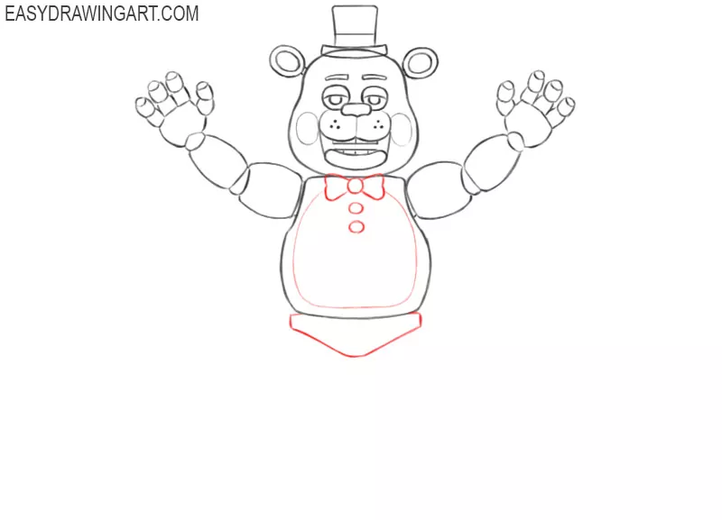 freddy fazbear drawing step by step