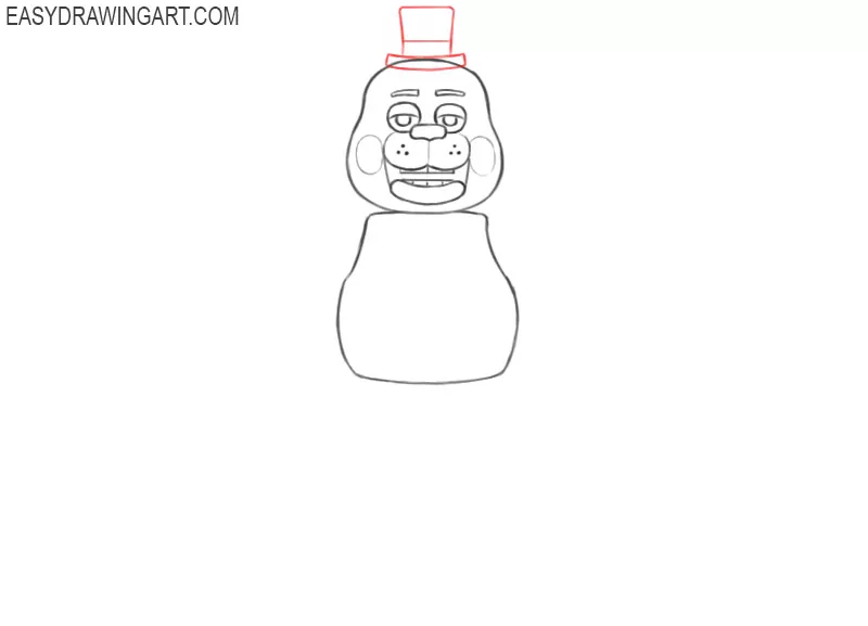 how to draw freddy fazbear full body step by step