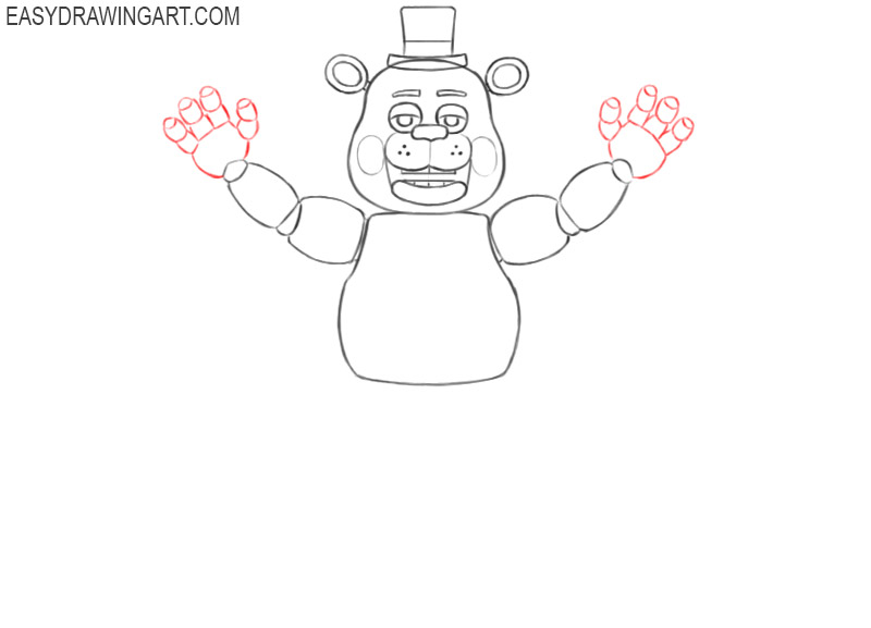 steps on how to draw freddy fazbear