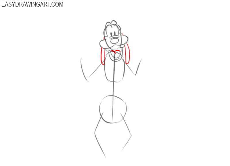 how to draw goofy full body step by step