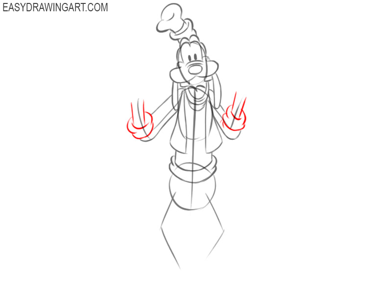 how to draw disney's goofy step by step