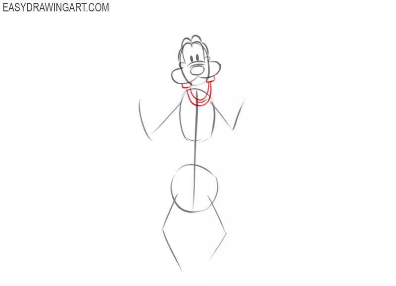how to draw goofy step by step full body