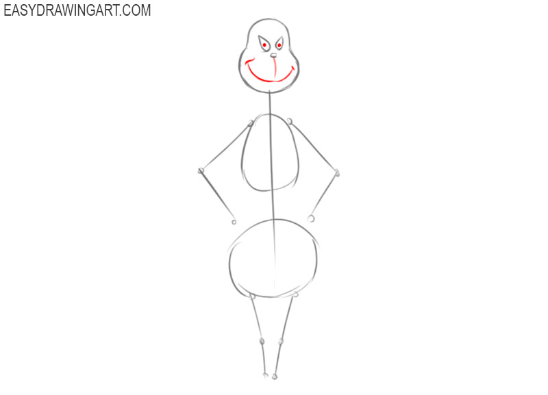 how to draw a cute grinch