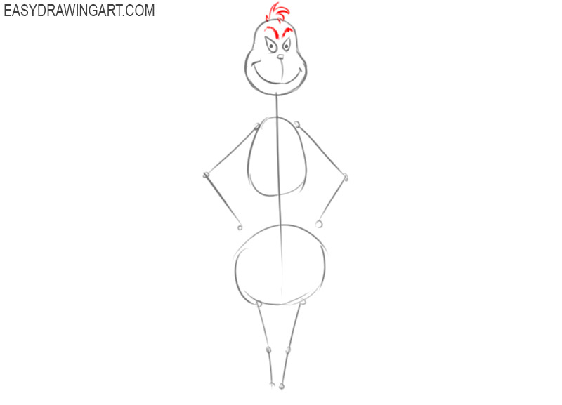 how to draw a simple grinch