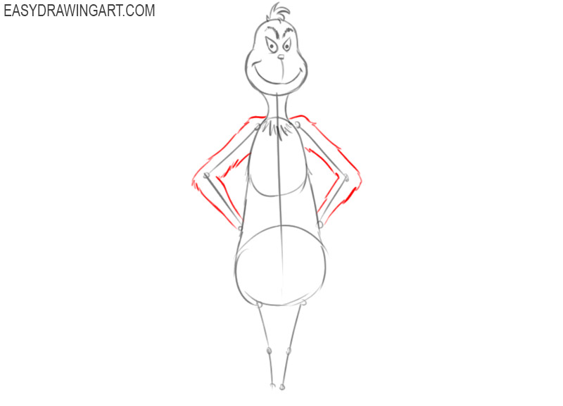 how to draw cute grinch