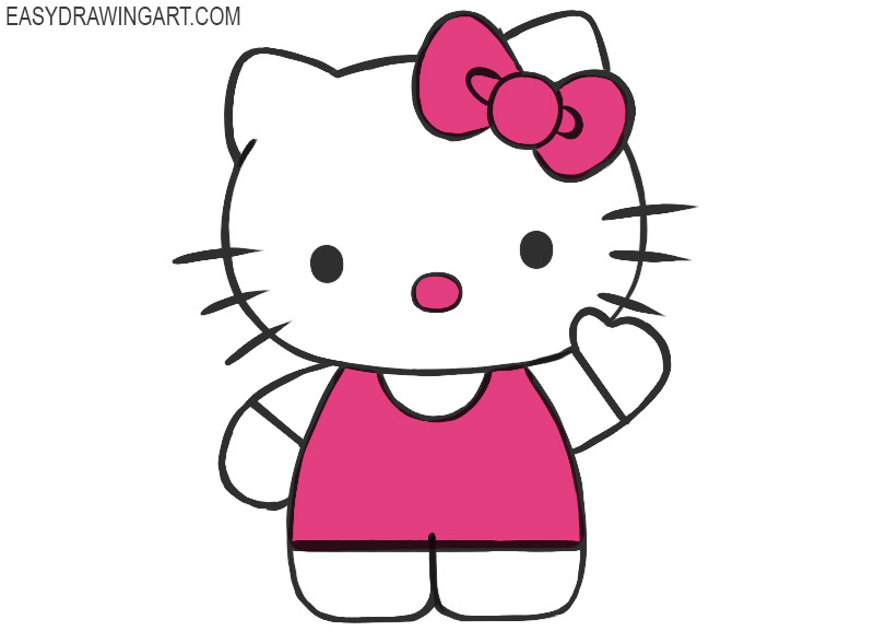 how to draw hello kitty