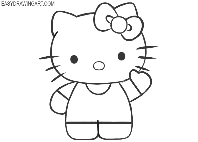 how to draw hello kitty cartoon 