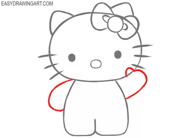 how to draw hello kitty step by step with pencil 