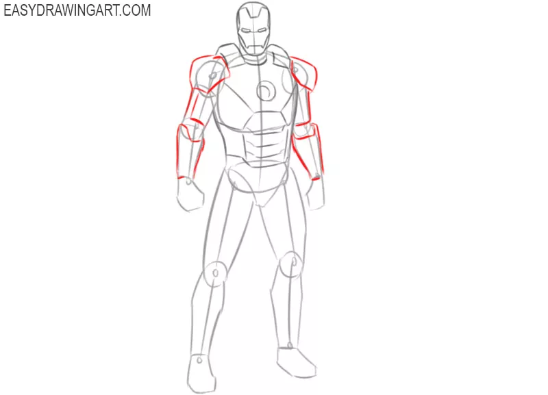 how to draw iron man color