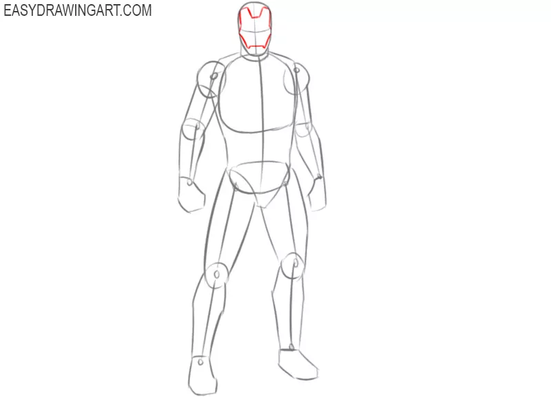how to draw iron man full body step by step easy