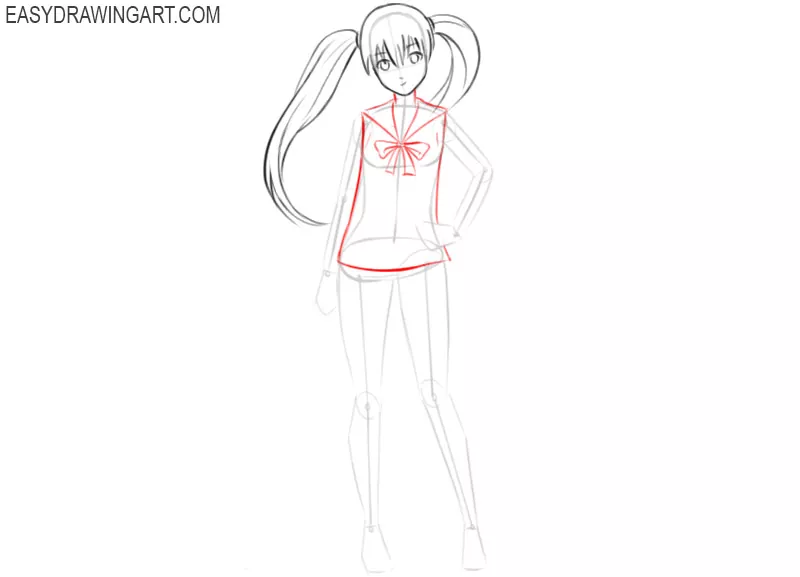 how to draw kawaii anime girl step by step