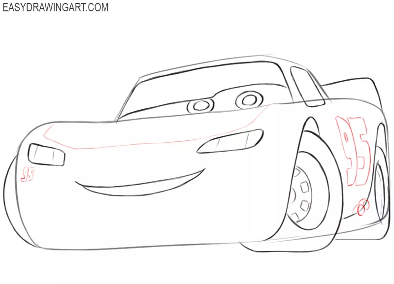 how to draw lightning mcqueen from cars 