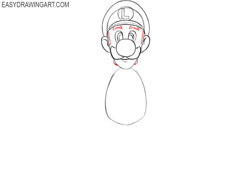 how to draw luigi full body step by step 