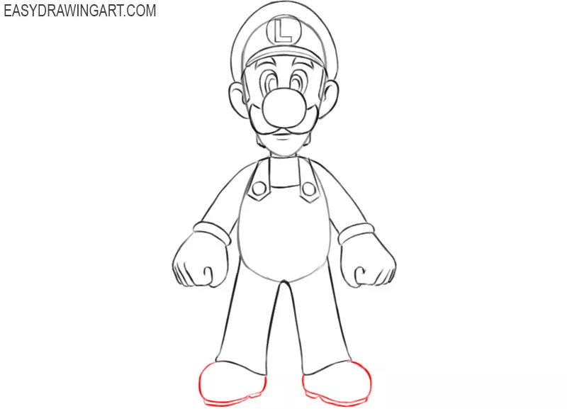 luigi cartoon drawing 