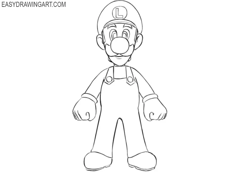 luigi simple drawing 