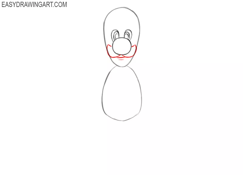 how to draw luigi step by step easy