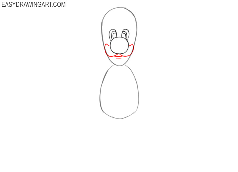 how to draw luigi step by step easy