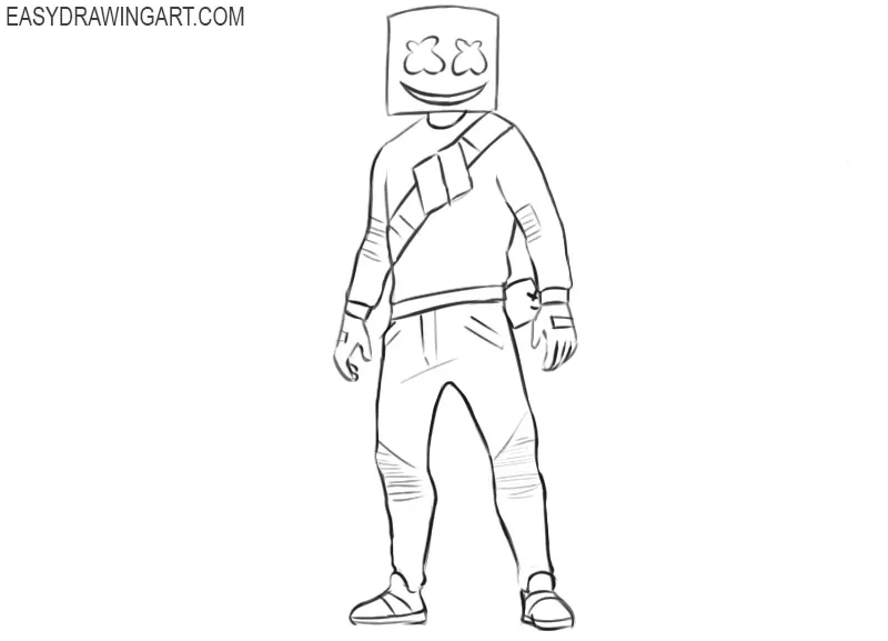 how to draw marshmello from fortnite 