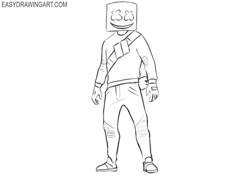how to draw marshmello from fortnite 
