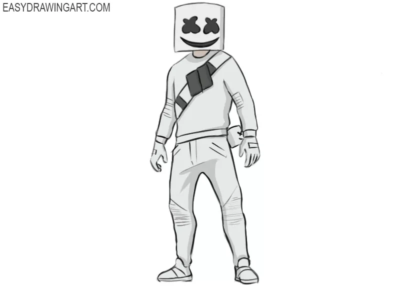 how to draw marshmello
