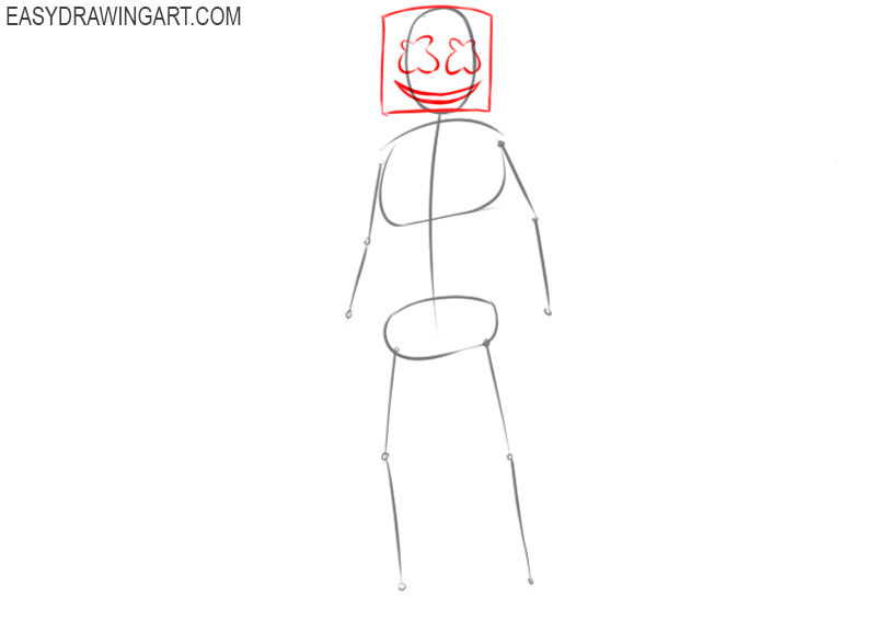 how to draw marshmello step by step 