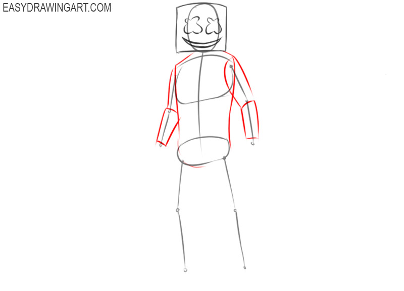 how to draw marshmello step by step 