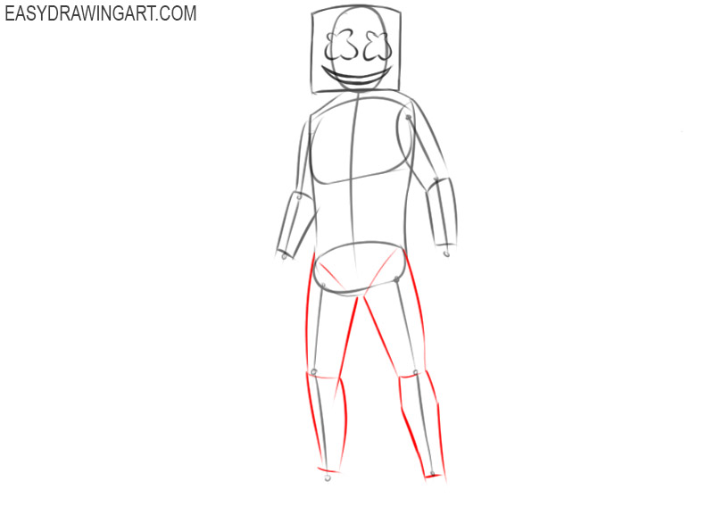 how to draw marshmello easy