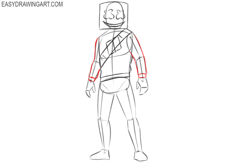  how to draw marshmello fortnite step by step