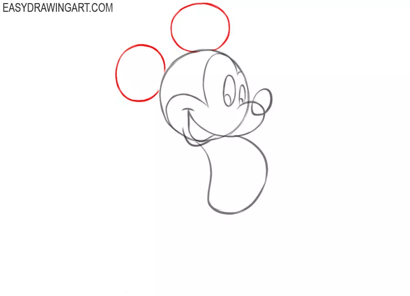 how to draw mickey mouse body step by step