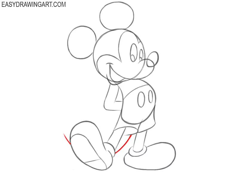 how to draw mickey mouse colour