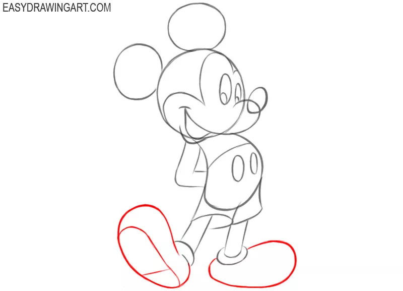 how to draw mickey mouse cute