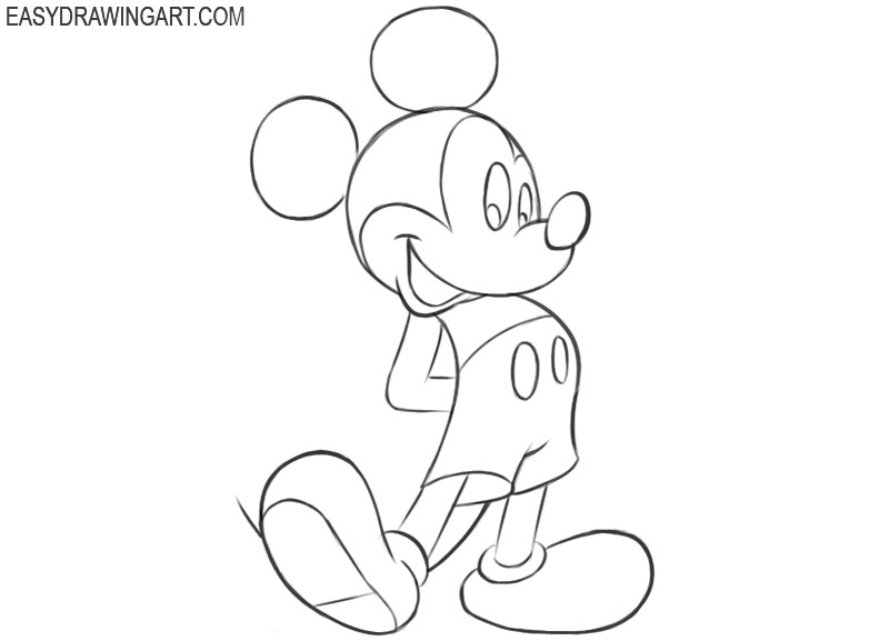 how to draw mickey mouse draw so cute
