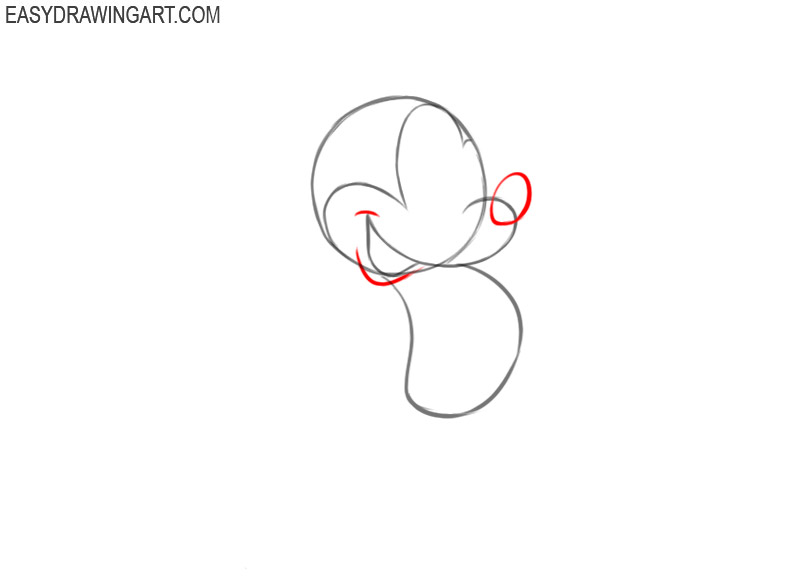 how to draw mickey mouse steps