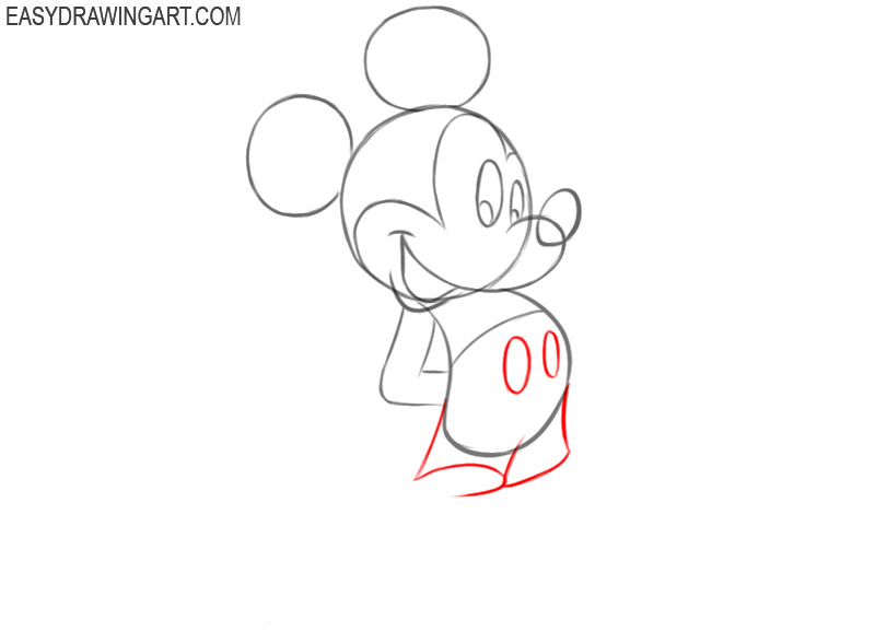 how to draw mickey mouse basic