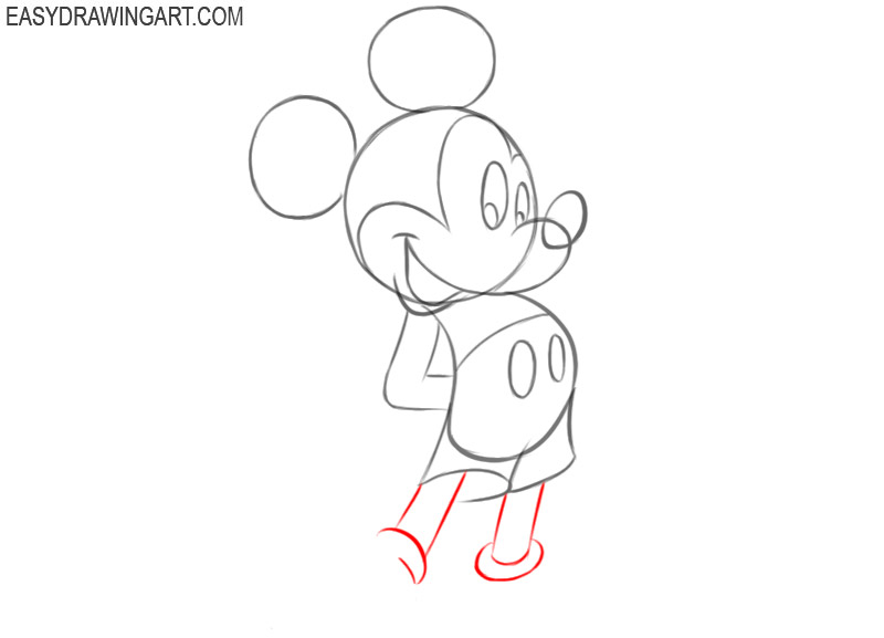 how to draw mickey mouse cartoon