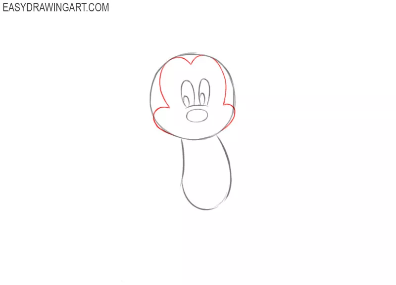 how to draw minnie mouse face easy