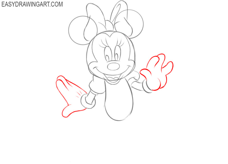 how to draw minnie mouse cartoon