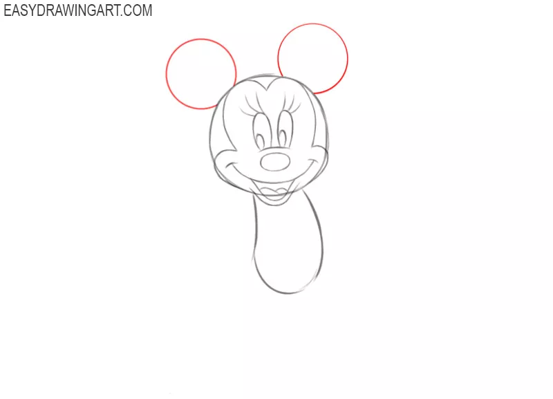 how to draw minnie mouse step by step slowly