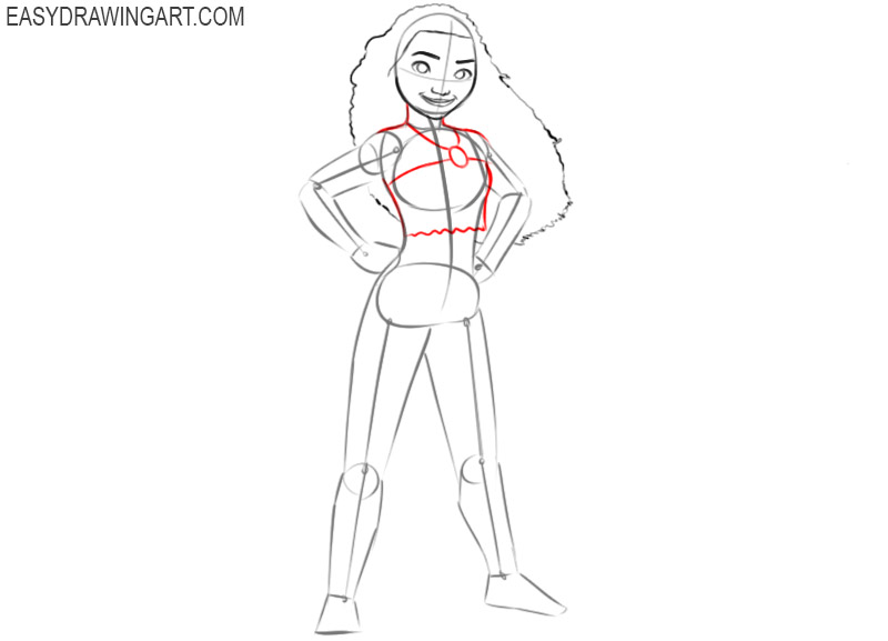 how to draw moana easy step by step 