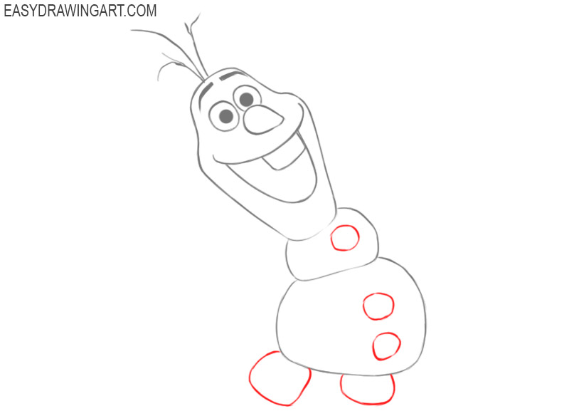 how to draw olaf from frozen step by step 